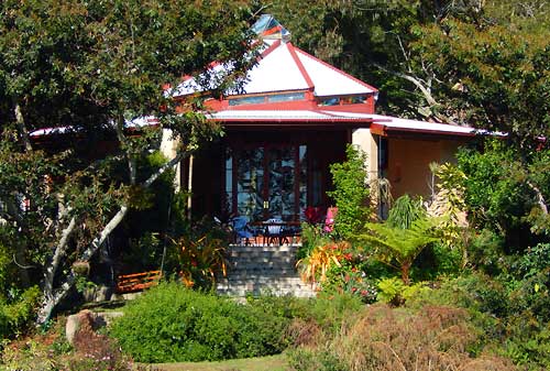 The residence nestles behind the lorikeets favourite tree - a lovely Ice-cream Bean.